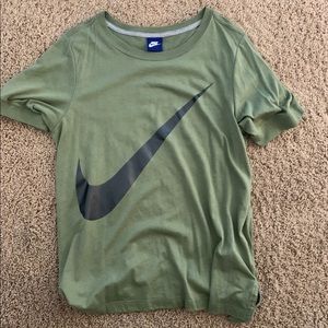 Nike logo cotton tee, army green